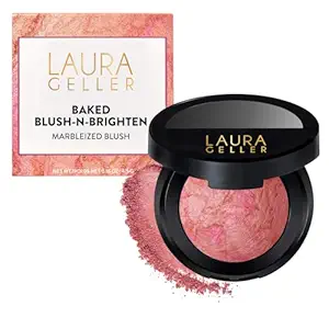 Baked Blush-n-Brighten Marbleized Blush for Cheeks - Pink Buttercream - Natural Finish - Buildable Color