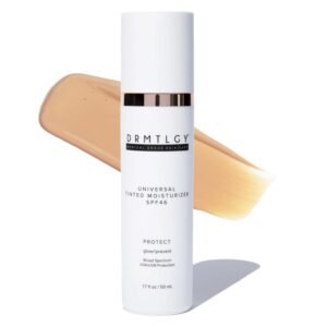 DRMTLGY Universal Tinted Moisturizer SPF 46 ? Hydrating Dewy Tinted Sunscreen for Face with Zinc Oxide & Octinoxate ? Niacinamide & Hyaluronic Acid ? Broad Spectrum Lightweight Daily SPF, 1.7 oz