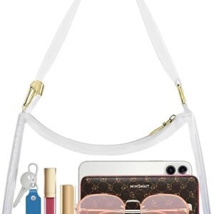 Ginogento Stadium Approved Bags for Women -Shoulder Bags PVC Purse, Concert Bag