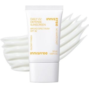 Innisfree Daily UV Defense SPF 36 Korean Face Sunscreen, Invisible Finish, Broad Spectrum, No White Cast, Lightweight, Hydrating, Available in Gift Sets