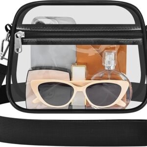 Busiuw Clear Bag for Stadium Events Mini Small Clear Purse for Women & Men's Shoulder Bag for Concert Sport Game Day