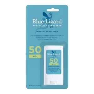 Blue Lizard Kids Mineral SPF 50 Sunscreen Stick, Zinc Oxide, 100% Mineral Actives, Developed for Kids? Sensitive Skin, TSA-Friendly, Vegan, Paraben-free, Fragrance-Free, 0.5 oz