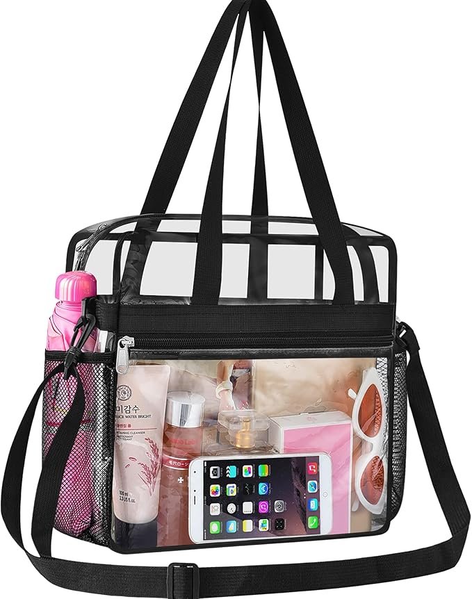 Oraben Clear Tote Bag Clear Bag Stadium Approved 12x6x12 Stadium Bag for Work, Sports Games,Gym