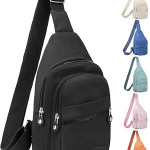 Banelu Small Sling Backpack Crossbody Sling Bag for Women Men, Chest Bag Daypack Fanny Pack Cross Body Bag for Outdoors Hiking Traveling - Black