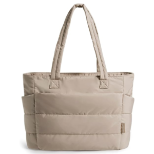 puffy tote bag for women lightweight quilted travel bag