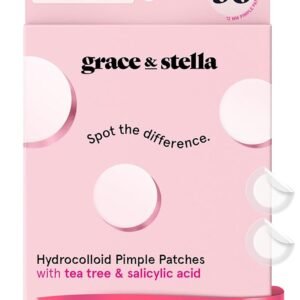 grace & stella Award Winning Pore Strip - Pimple Patches for Face - Hydrocolloid Acne Patches for Shrinking Zits, Breakouts - Spot Stickers - Dermatologist-Tested, Vegan (Invisible, 36 Count)