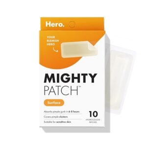 Surface Large Pimple Patches for Face, Acne Spot Patch for Cheek, Forehead, and Chin, Pimple Stickers, Hydrocolloid Covers, Vegan-friendly, from Hero Cosmetics, 10 Count
