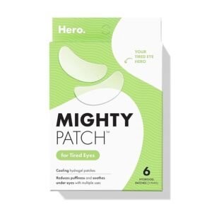 HERO COSMETICS Mighty Patch? for Tired Eyes Patches - Soothing Hydrogel Patches - Awakens and Visibly De-puffs Undereyes with Multiple Applications (6 Count)