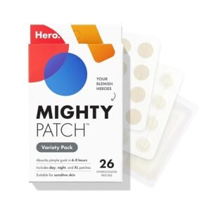 Mighty Patch? Variety Pack from Hero Cosmetics - Hydrocolloid Acne Pimple Patches for Covering Zits and Blemishes, Spot Stickers for Face and Skin, Korean Skin Care, 26 ct