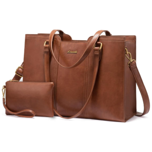 LOVEVOOK Laptop Bag for Women - Waterproof Work Bag for Women & Vintage Laptop Tote Purse with Wristlet