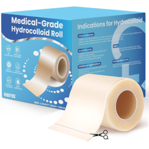 Hydrocolloid Roll Bandages, 2IN x 5FT Extra Large Hydrocolloid Patch with Self-Adhesive, Ultra Absorbent, Cut-to-Size, Flexible & Waterproof for Burn, Blister, Acne Care, First Aid Kit Essential